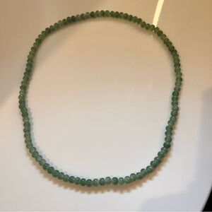 Elegant Green Beaded Necklace aventurine natural stone simple jade vintage